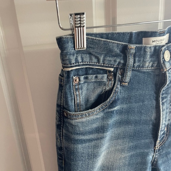 MOUSSY VINTAGE WHITNEY WIDE STRAIGHT {$360} BLUE Classic Blue Women's Jeans 26 - Picture 5 of 11